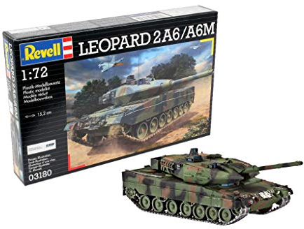 Revell Modellbausatz Panzer 1:72 - Leopard 2 A6/A6M im Maßstab 1:72, Level 4, originalgetreue Nachbildung mit vielen Details, 03180, Keine