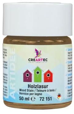 CREARTEC Trälasyr 50 ml – färgton mellanbrun – speciellt för lasering och impregnering av trä samt för material som peddigrör, bambu eller halm – tillverkad i Tyskland