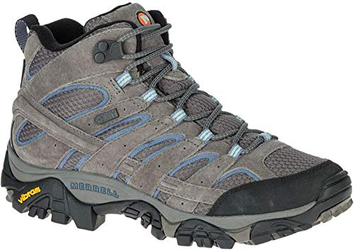 Merrell Women's Moab 2 Mid Waterproof Hiking Boot, Granite, 9 M US