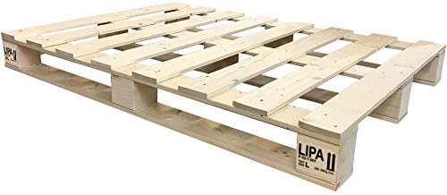 LIPA Palettenbett Bett 90x200 cm Holz Massivholzbett 90cm Palettenmöbel Holzbett Jugendbett (90 x 200)