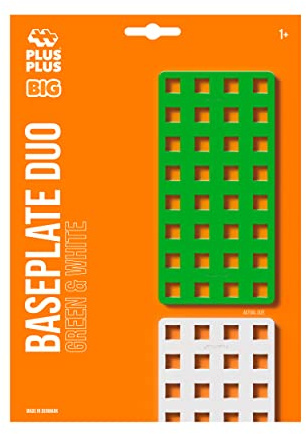 Plus-Plus 9603287 Konstruktionsspielzeug, Big Steckplatte, grün/weiß, 2 Teile