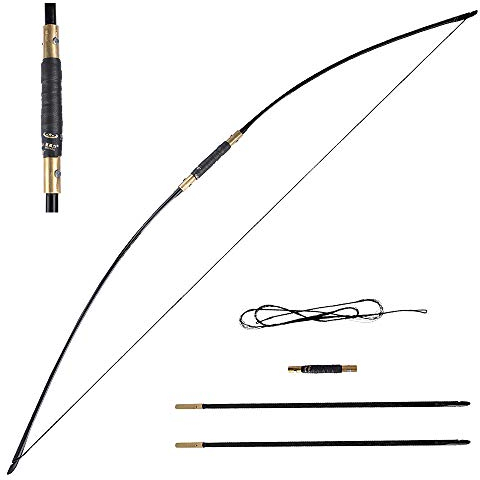 AMEYXGS 64 ” Bogenschießen Takedown Traditioneller Langbogen 25-70lbs Jagdbogen Sportbogen Outdoor Zielübung für Rechts und Linkshänder (70lbs)