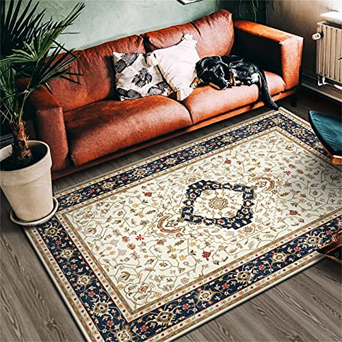 Alfombra Turca Área Bohemia Alfombra para Sala de Estar Flores Multicolores Patrón de Mandala Dormitorio Estudio Cocina Baño Pasillo Alfombra Felpudo Antideslizante Rug (Boho 6,60x90 cm)