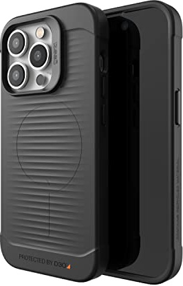 ZAGG Gear4 Havana Snap D30 Schutzhülle Kompatibel mit iPhone 14 Pro, Schlank, Stoßfest, Kabelloses Laden, (Schwarz)