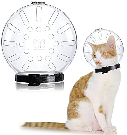 Merkaunis Upgraded Cat Muzzle for Grooming Cat Mouth Cover Cats Grooming Helmet Cats Helmet, Adjustable Hood Anti Bite Muzzles for Pet Bathing,Taking Injections,Trimming Nails, M