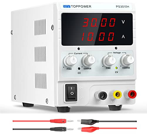 Labornetzteil (0-30V,0-10A),DC Labornetzgerät Regelbar Netzgerät mit 4-stelliger LED-Anzeige für DIY Elektronik Tests,Reparaturen und Forschung SKY TOPPOWER PS3010H