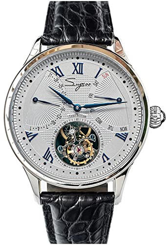 SU8004BLR Tourbillon Master Seagull ST8004 Reloj mecánico para hombre con movimiento de cristal de zafiro 1963, azul