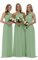 Lecureler Robe de demoiselle d'honneur longue asymétrique, sauge, 44