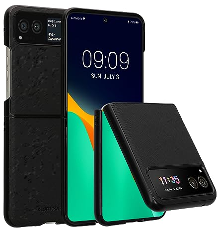 kwmobile Custodia Compatibile con Motorola RAZR 40 / RAZR (2023) - Cover Pelle Sintetica - Protezione Rigida 2X pz. - Copertina Antiurto Nero
