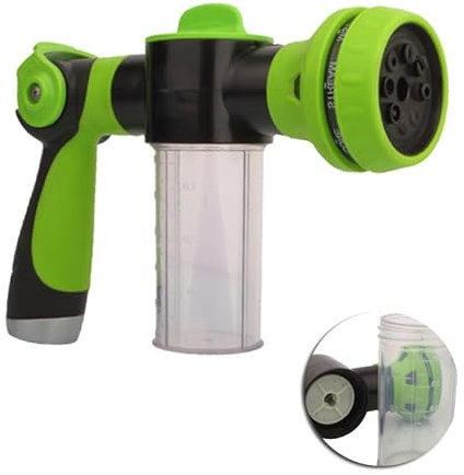 Aquablade Pistola a Spruzzo da Tubo da Giardino con Serbatoio 100ml per Lavaggio Auto, Animali e irrigazione con 8 Regolazioni flusso e presa mobile