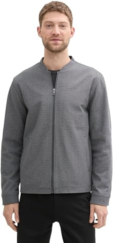 TOM TAILOR Men's 1042865 Jacket, 35951-Black White Birds Eye, XL