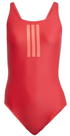 Adidas Mujer 3 Stripes V-Back Swimsuit, Pure Ruby/Lucid Red, 50