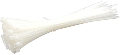 Attache Cable Attaches de câble en nylon autobloquantes 3 * 200mm 8 pouces 100 pièces 12 couleurs sangles de reliure à glissière en plastique Serre Cable (Color : White)