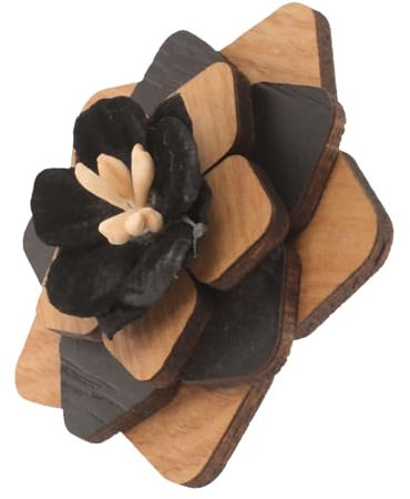 GAROZATION Épingle Pour Vêtements Bois Naturel Broche Fleur Décorative Étoile Ajustée Unisexe Costume Fête Accessoire Léger Taille Standard