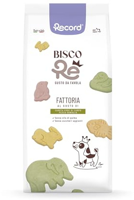 Record - BiscoRe Galletas para Perros Granja. Snack para Perros horneados, sin conservantes ni Aceite de Palma, Ligeras y digeribles para un Aperitivo Saludable y Sabroso | 1 kg, sabores Mixtos