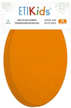 4 Butane Orange Iron-On Fabric Repair Patches – Knee & Elbow Patches for Clothes, Trousers, Jackets, Sweaters & Shirts, 16 x 10 cm