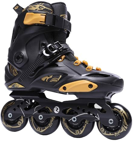 Weyot Pattini A Rotelle Donna Uomo, Pattini A Rotelle Professionali per Adulto, Pattini in Linea per Esterni, Inline Skate con Fodera Lavabile Black, EU 43/UK 7.5/26.5CM