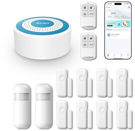 PGST Sistemi di Sicurezza Casa Intelligenti,Sistema Allarme Porta Wifi con Sensore Finestra,Rilevatore Movimento,Controllo Remoto App Tuya,Compatibile con Alexa e Google per Appartamento