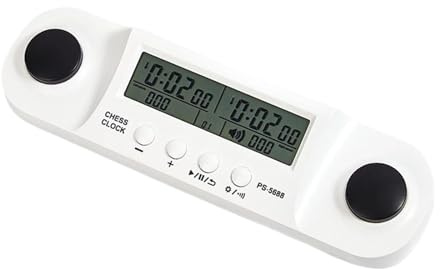 SZLIFE Orologio per Scacchi, Timer per Giochi da Tavolo, Portatile, Professionale, con Funzione di Memoria, Timer Digitale per Scacchi, per tornei di Gioco e, Bianco