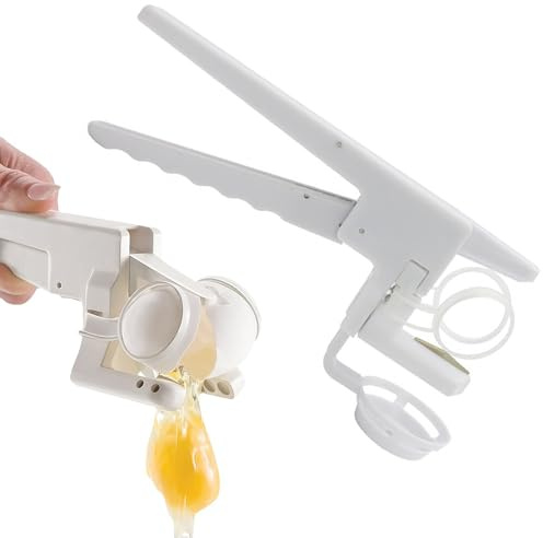 Syiyunran Hueveras Abrehuevos Cortador De Huevos Rompedor CáScaras Huevo Pelador - 1 Unidad, Blanco, para Separar la Clara Romper Corta Cocidos Boiled Egg Cutter Cracker Tool Herramientas Cascar