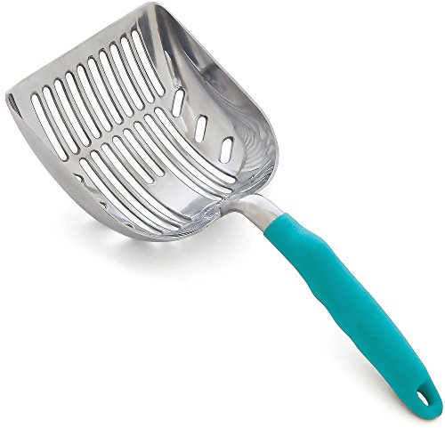 DuraScoop® Premium Multicat Cat Litter Scoop | Solid Metal | Litter Box Tray Pan Sifter