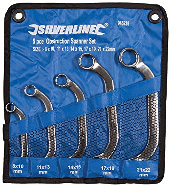 Silverline, Set di chiavi poligonali a mezzaluna, Multicolore (mehrfarbig) - 945235, 5 pz.