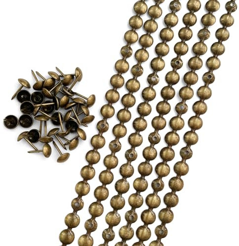 Let's Decorate Polsternägel, 10 m Durchmesser, 9,5 mm, vermessingt, Sofa-Nagelkopfstreifen, Möbelbänke, Sofa-Nägel, passende Reißzwecken, DIY-Möbelzubehör (B: 9,5 mm Messing)