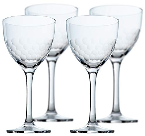 Amehla Hive Honeycomb Nick & Nora Cocktailgläser, 142 ml, Coupé-Martini-Gläser-Set, für Manhattan, Bee's Knees, Espresso Martini und andere Craft-Cocktails (4 Stück)