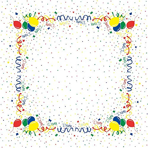 Mank GmbH Tischdecken aus Airlaid, Mitteldecke 80 x 80 cm, Mank Einmal Tischdecke für Gastronomie und Feiern 20 Stück Faschingsdeko Karneval Luftschlangen Party