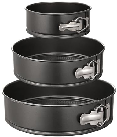 HIWARE Springform Pan Set of 3 Non-stick Leakproof Round Cake Pan Set Includes 3 Pieces 6 8 10