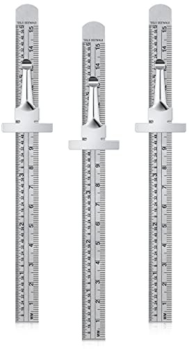 3 Pieces 6 Inch 15 cm Pocket Ruler Flexible Precision Stainless Steel Ruler with Detachable Clips Stainless Steel Pocket Clip Scale Gauge Metric British System