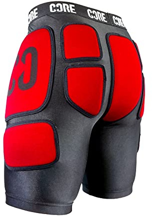 Core Protection Stealth Impact Protective Shorts for Action Sports/MMA/Boxing/Rugby/Scooter/BMX (Extra Small) Black