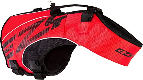 EzyDog Chaleco Salvavidas para Perros - DFD X2 Boost - Alta Flotabilidad, Diseño Aerodinámico, Asa de Rescate, Reflectante, Ideal para Natación (3XS, Rojo)