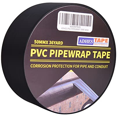 ADHES Isolierband, Dichtband klebeband rohrisolierung,PVC Rohr Schutzband，Wasserdichtes Korrosionsschutz Rohr SchutzhüLle WickelbäNder，Schwarz，50 MM X 33 M