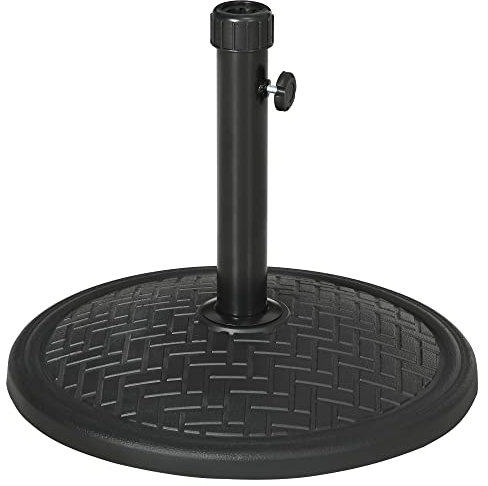 Outsunny Pied de Parasol Rond 14 KG Base de Parasol de Jardin Socle pour Parasol en béton Ø 46 cm Noir