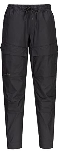 Portwest KX345 Drawstring Mens Cargo Work Trousers Black, Large
