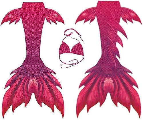 VersusModa Costume Coda Sirena Fucsia Unisex Donna Professionale Mermaid Tail Mare Piscina SMZ019H1 (S, Solo Monopinna)