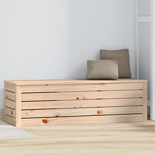 Tidyard Caja de almacenaje,Baúl Almacenaje Exterior Grande,Arcón Jardin Exterior,Arcón Almacenaje Exterior Resina para Cojines,Muebles de Patio,Artículos de Jardinería,Pino 109x36,5x33 cm