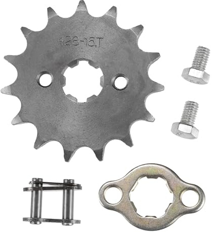 QUARKZMAN 1 Conjunto 428 15T 17mm Piñón Delantero de Motor para Moto de Cross Minimoto ATV
