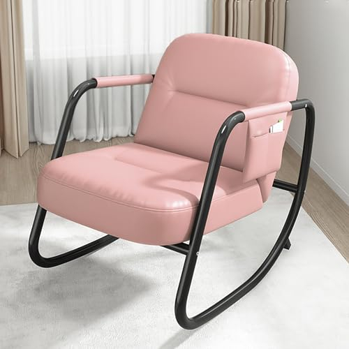 Schaukelstuhl Schaukelsessel Papasansessel, Liegesessel Stillsessel Mit Armlehnen, Schlafzimmer Relaxsessel Für Terrasse, Hinterhof, Balkon, Veranda, Stahlrahmen Belastbarkeit Bis 150kg ( Color : Pink