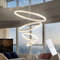 KAUCQI 180CM Hängelampe Wohnzimmer Lampe Pendelleuchte Esstisch LED Dimmbar Deckenleuchte Esstischlampe mit Fernbedienung, Modernes Hängeleuchte for Salon Wohnzimmerlampe, 4 Ringe Höhenverstellba