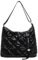JANSBEN Puffer Schultertasche Damen Gesteppte Tasche mit Breiter gurt Handtasche Baumwolle Winter Puffy Umhängetasche für Uni Arbeit Reisen Einkaufen,Schwarz