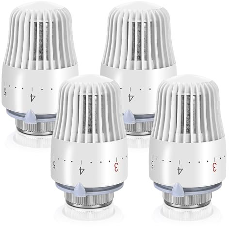 Mitening Heizungsthermostat Heizkörperthermostat Thermostatkopf Heizungsregler: 4 Stück Heizkörperventil M30x1,5, Heizung Thermostatkopf, Thermostatventil Heizkörper Ersatzkopf für Zuhause Büro