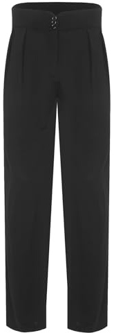 Oyolan Uomo Pantaloni Danza Latina Salsa Tango Jazz Allenamento Competizione, Nero , M