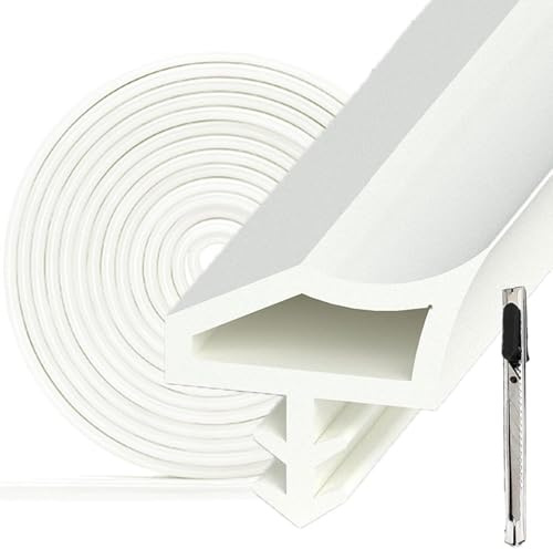 Goma para Puerta Contra Corrientes de Aire,Junta de Cinta Goma,Perfil de Estanqueidad para Ventanas,Junta Goma Aislante Ventana Aluminio de Caucho,Blanco,20m,1 Cuchillos Arte