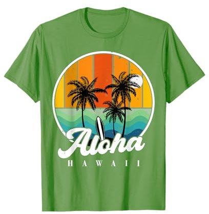 Camicia hawaiana Aloha Hawaii Palm Beach per bambini ragazzi adolescenti Maglietta