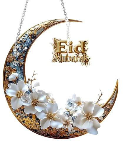 Attrape-soleil lune Craft - Décoration à suspendre en acrylique, breloque de rétroviseur - Fleurs - Accessoire pour porte de voiture - Cintre mural décoratif pour fenêtre pour décoration intérieure