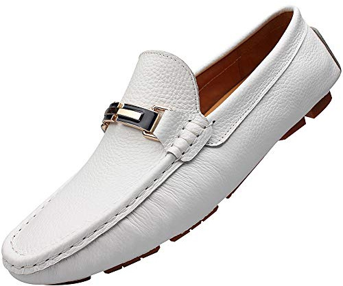 rismart Hombres Conducción Coche Casual Ponerse Cuero Mocasín Pisos