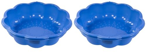 2 x Sandpit Digging Box 76 x 76 cm Sand Box - Plastic Paddling Pool Children's Sand Box Children's Pool Flower Motif 20 cm High - Sand Box for the Garden or Balcony