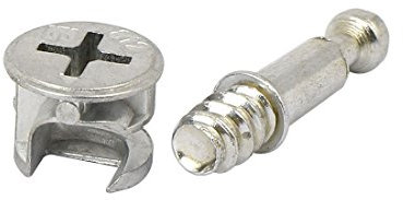 Flyshop 10 Sets Self-Tapping Furniture Cabinet Connector Connecting Fittings #261 (15 x 12mm) Cam Lock with M6 Threaded 28mm Length Dowel